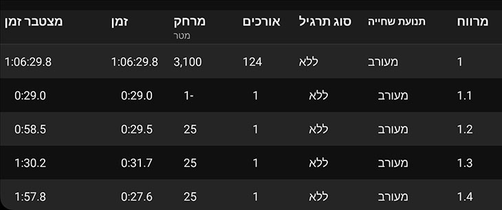 נתוני אימון מפורטים יותר בצפיה לרוחב